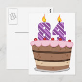 84歳のお誕生日ケーキ ポストカード (正面/裏面)