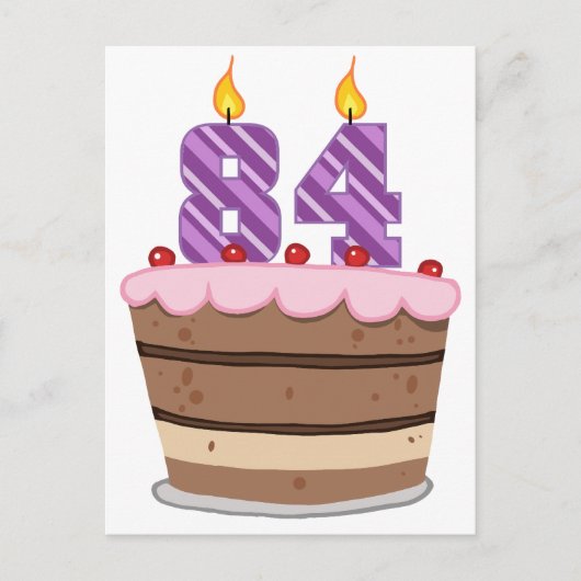 84歳のお誕生日ケーキ ポストカード (正面)