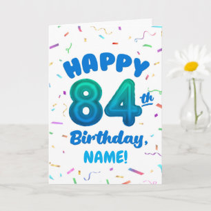 84歳の数字 名前入り バースデーカード カード