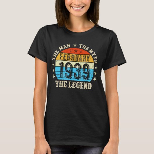 84歳の男の神話の伝説1939年2月84日 Tシャツ (正面)