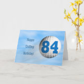84歳の誕生日のゴルフカード カード (黄色い花)