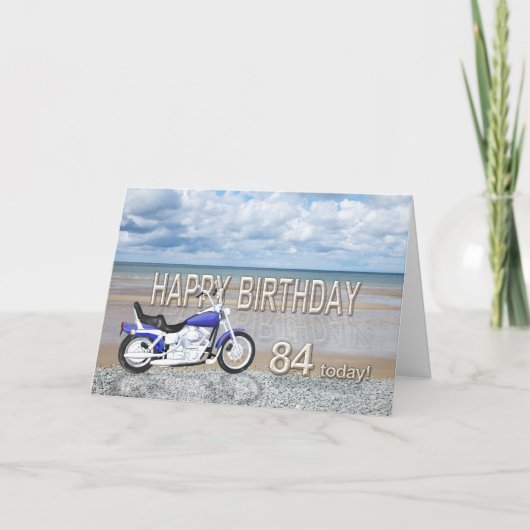 84歳の誕生日カードとバイク カード (正面)