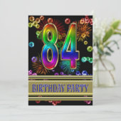 84歳の誕生日パーティー招待状(泡付き) 招待状 (スタンド正面)