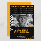 84歳の誕生日招待状メンズフォトスプレー絵を描 招待状 (正面/裏面)