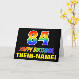 84歳の誕生日: 大胆で楽しいシンプルなレインボー84 カード