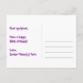 84歳の誕生日 – 楽しい花火模様 + 虹84 ポストカード (裏面)