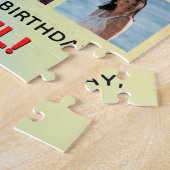84歳の誕生日:楽しい虹のジグソーパズル #, オーダーメイドの名前と写真付き ジグソーパズル (側面)