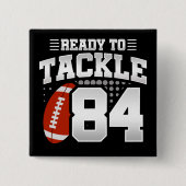 84歳タックルサッカーパーティー84誕生日 缶バッジ (正面)