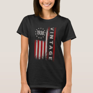 84歳ヴィンテージ1938アメリカ国旗84誕生 Tシャツ