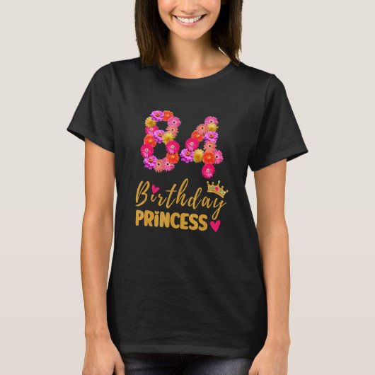 84歳誕生日プリンセスフラワーザMy 84B Tシャツ (正面)
