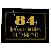 84番目の誕生日:インスパイアアールデコの「84」の外観と名前 ラージペーパーバッグ (裏面)