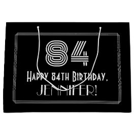 84番目の誕生日:インスパイアアールデコの「84」の外観と名前 ラージペーパーバッグ