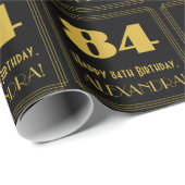 84番目の誕生日-インスパイアアールデコルック"84" & Name ラッピングペーパー (ロールコーナー)