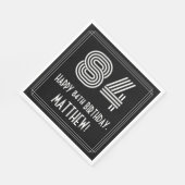 84番目の誕生日:インスパイアアールデコ検索"84" +名前 スタンダードランチョンナプキン (角)