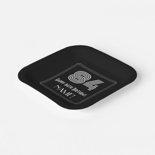 84番目の誕生日—インスパイアアールデコ検索「84」 +名前 ペーパープレート (傾斜あり)