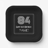 84番目の誕生日—インスパイアアールデコ検索「84」 +名前 ペーパープレート (正面)