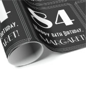 84番目の誕生日-インスパイアアールデコ検索"84"，名前 ラッピングペーパー (ロールコーナー)