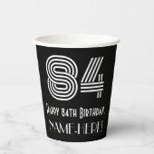 84番目の誕生日—インスパイアアールデコ検索「84」 +名前 紙コップ (正面)