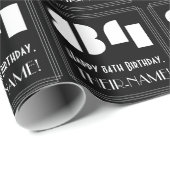 84番目の誕生日:インスパイアアールデコ「84」と名前 ラッピングペーパー (ロールコーナー)