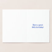 84誕生日はっきりした:「84歳！」 ゴールドフォイルカード 箔カード (内部)