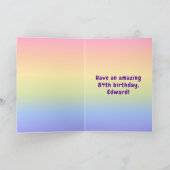 84誕生日カラフル:レインボー# 84,名前をカスタムする カード (内部)