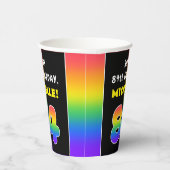 84誕生日カラフル：レインボー# 84,名前をカスタムする 紙コップ (右)