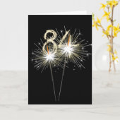 84誕生日スパークラーズオンブラック カード (黄色い花)