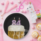 84誕生日ビールオンブラック紙プレート ペーパープレート (パーティー)