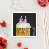 84誕生日ビールオンブラック スタンダードカクテルナプキン (インサイチュ)