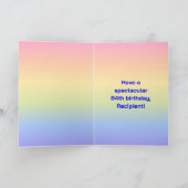 84誕生日:おもしろいレインボー#,カスタム写真+名前 カード (内部)