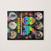 84誕生日:おもしろいレインボー#,名前をカスタムする+写真 ジグソーパズル (横)