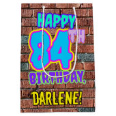 84誕生日:おもしろい、アーバングラフィティインスパイアルック ミディアムペーパーバッグ (裏面)