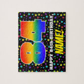 84誕生日:おもしろい、カラフル星野パターン ジグソーパズル (縦)