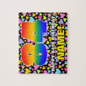 84誕生日—おもしろい、愛するハートシェイプ+「84」 ジグソーパズル (縦)