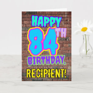 84誕生日-おもしろい、落書きインスパイアルック カード