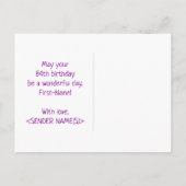 84誕生日:はっきりした,おもしろい,シンプル虹, 84 ポストカード (裏面)