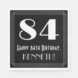 84誕生日～アールデコ見るインスパイア"84"，名前 スタンダードランチョンナプキン