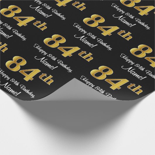 84誕生日:エレガント豪華なフェイク金ゴールドルック# ラッピングペーパー (角)