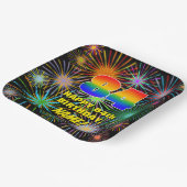 84誕生日:カラフルおもしろい祝賀花火 ペーパープレート (傾斜あり)