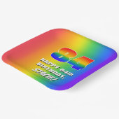 84誕生日: カラフル、おもしろいレインボーパターン# 84 ペーパープレート (傾斜あり)