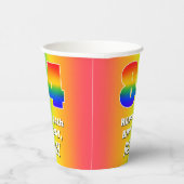 84誕生日: カラフル、おもしろいレインボーパターン# 84 紙コップ (右)