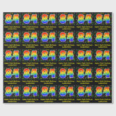 84誕生日:カラフルMusic Symbols, Rainbow 84 ラッピングペーパー (フラット)