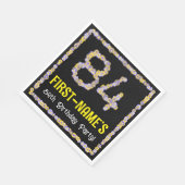 84誕生日:フローラ花数名前をカスタムする スタンダードランチョンナプキン (角)