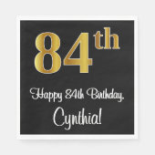 84誕生日～ラグジュアリーエレガントなフェイク金ゴールドルック# スタンダードランチョンナプキン (正面)