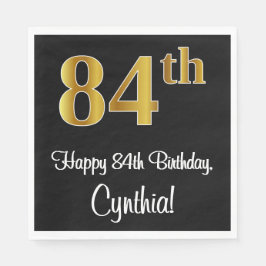 84誕生日～ラグジュアリーエレガントなフェイク金ゴールドルック# スタンダードランチョンナプキン
