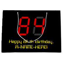 84誕生日：レッドデジタルクロックスタイル「84」 +名前