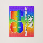 84誕生日— 数々の – 色のレインボーパターン「84」 ジグソーパズル (縦)