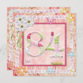 84thバースデーパーティースクラップブック作りスタイル 招待状 (正面/裏面)