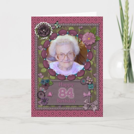 84th誕生日のフォトカード カード (正面)