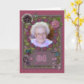 84th誕生日のフォトカード カード (黄色い花)